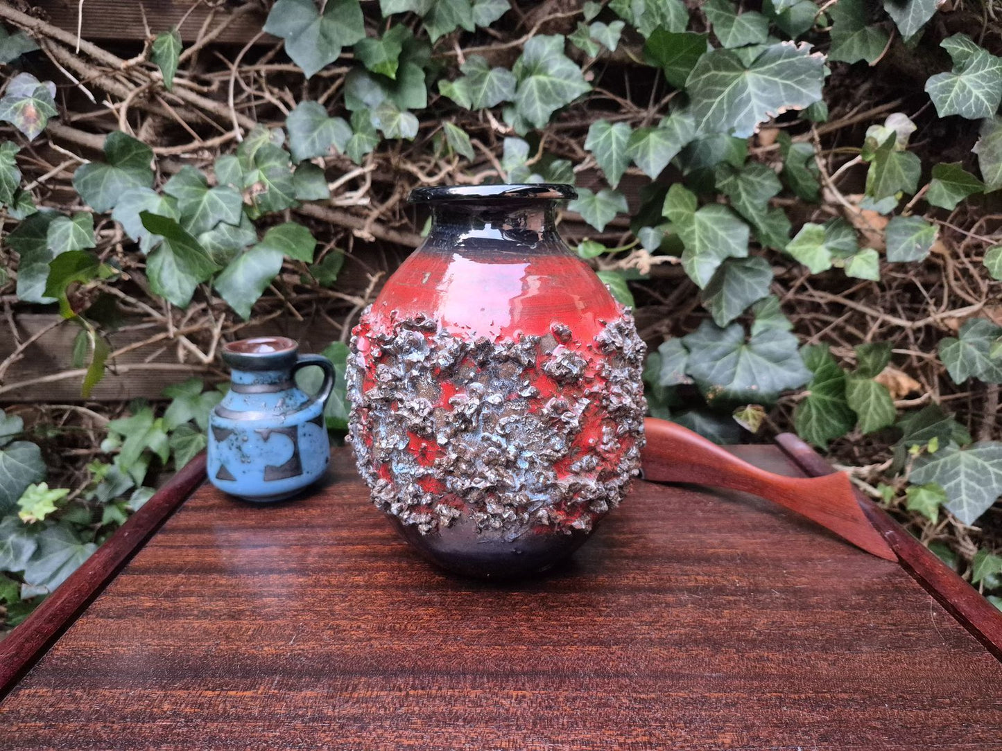 Große Mid-Century Glit Iceland Lava Studiokeramik Vase 1960s Fat-Lava Ragnar Kjartansson Design handgearbeitete isländische Kunstkeramik