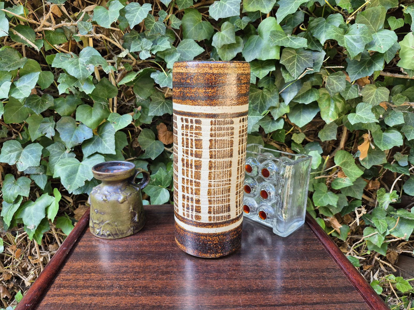 Große XL Vintage VEB Keramik Coswig Vase 1970s DDR Vintage handgefertigte modernistische Studiokeramik Vase - Ostdeutsches MCM Design