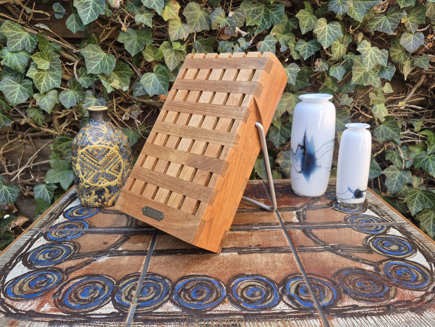 Seltener Mid-Century Trip Trap Danmark Design Teakholz Messerblock 1970s Danish Modern Design – zeitgenössisches dänisches Vintage MCM Design