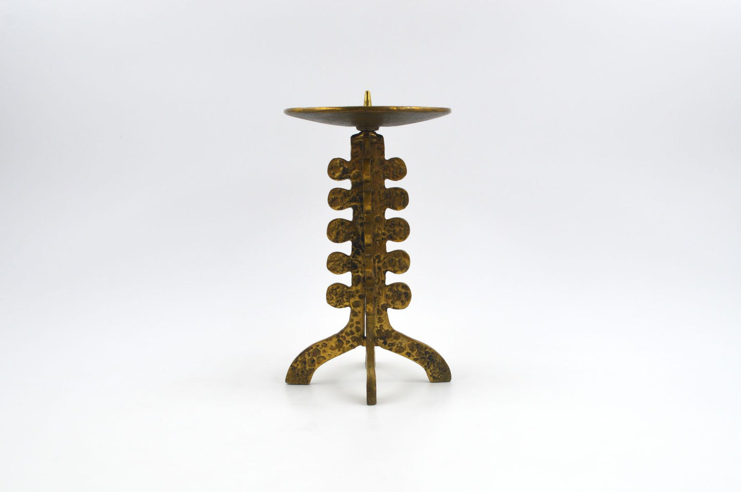 Mid-Century Brutalist Messing Lysestage Brutalistisk Design fra 1960'erne