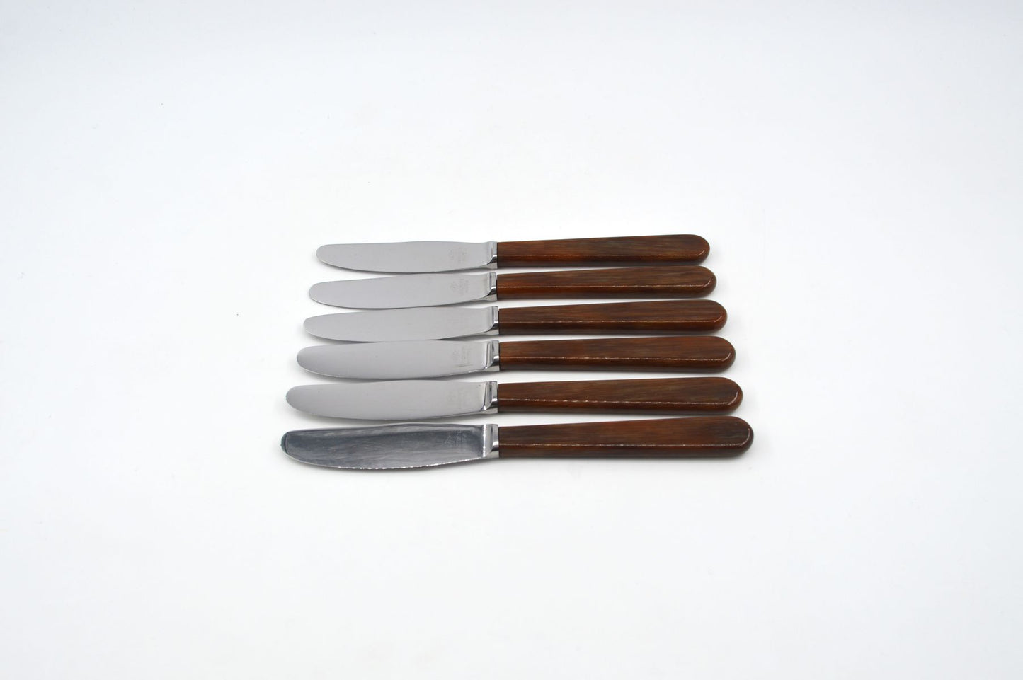Mid-Century Dansk Knivfabrik Lundtofte Buttermesser in Hornoptik Set dänisches Vintage Design Besteck 1960s Danish Modern Design