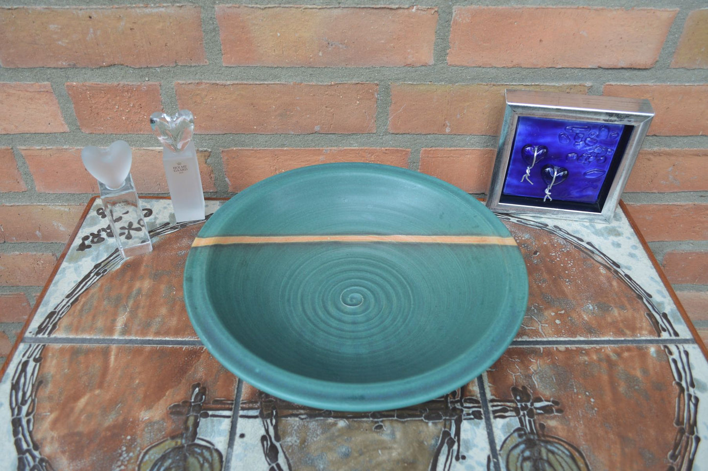 Große Karsten Nielsen Denmark Frederikshavn Studiokeramik Schale 1980s Mid-Century moderne dänische Keramik Kunst Danish Design