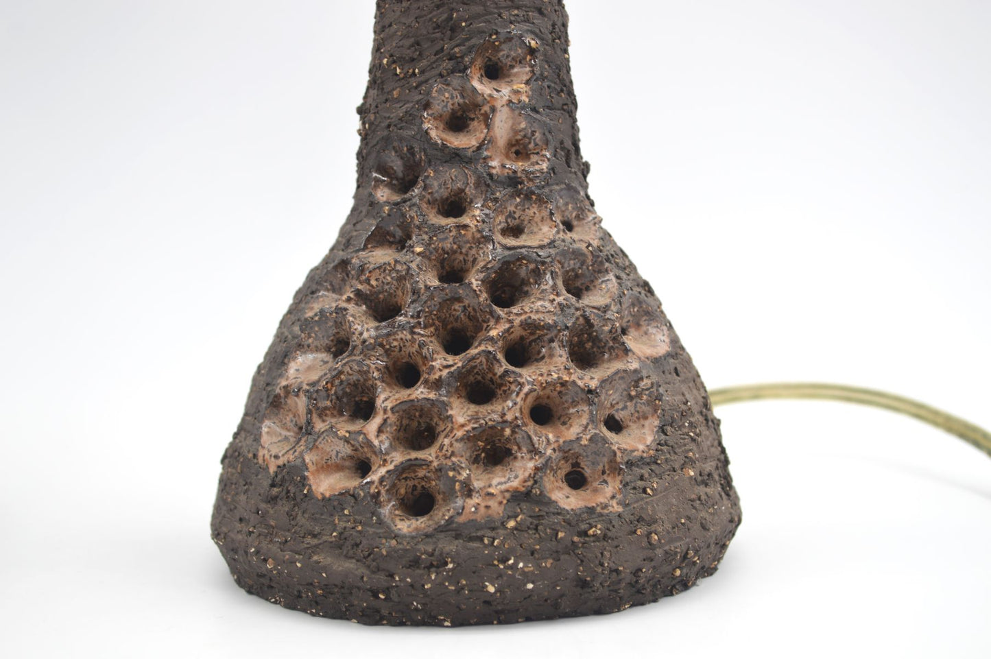 Vintage Brutalistische dänische Studiokeramik Tischlampen mit Signatur 1960s zeitgenössische dänische Kunstkeramik Unikate
