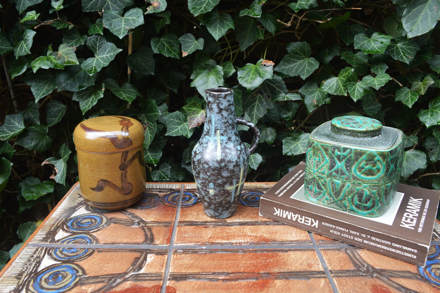 Vintage VEB Haldensleben 4025C Mid-Century Keramik Vase 1960s Fat Lava / Popart DDR Design