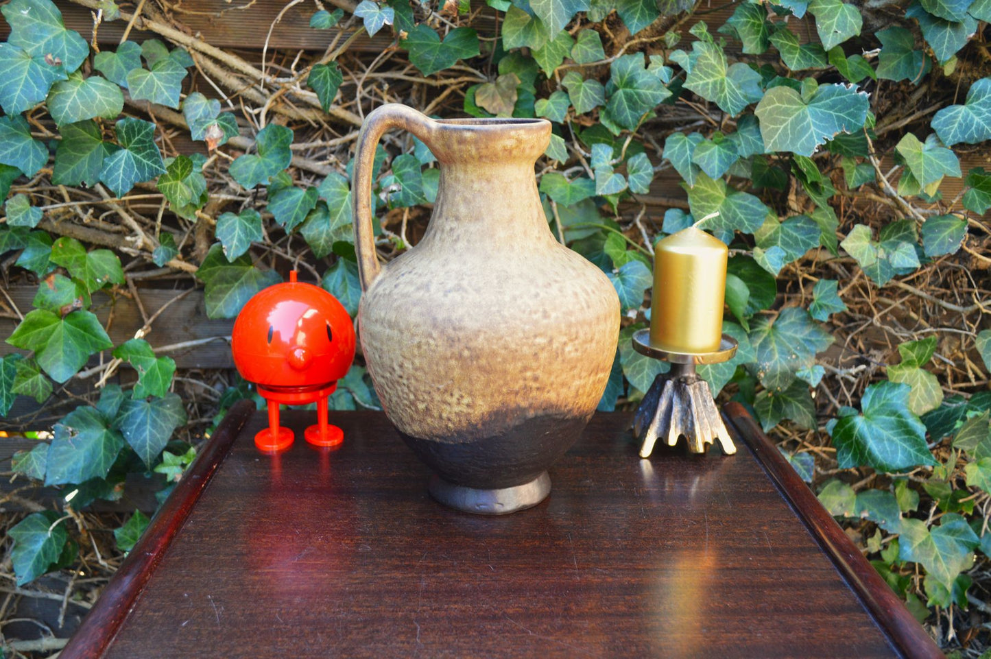 WGP Karlsruher Majolika Henkel Vase 7302 Friedgard Glatzle Design 1960er Jahre Vintage Fat Lava/ Popart Design