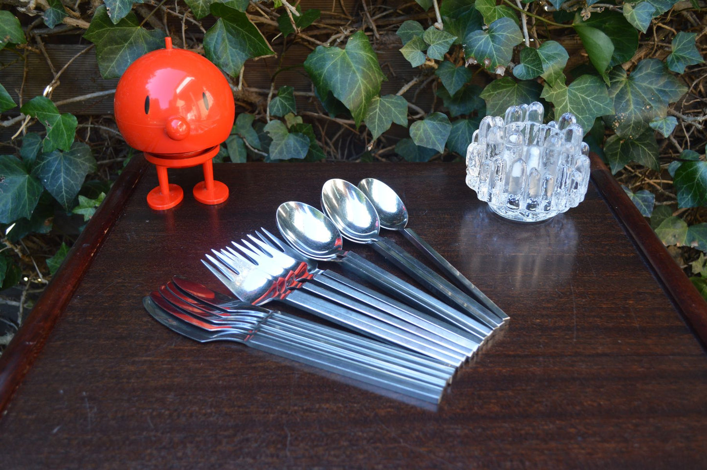 Mid-Century Dansk Knivfabrik Lundtofte Gense „Rondo“ Besteck Set Per Willemoes Design Besteck 1970s Danish Modern Design