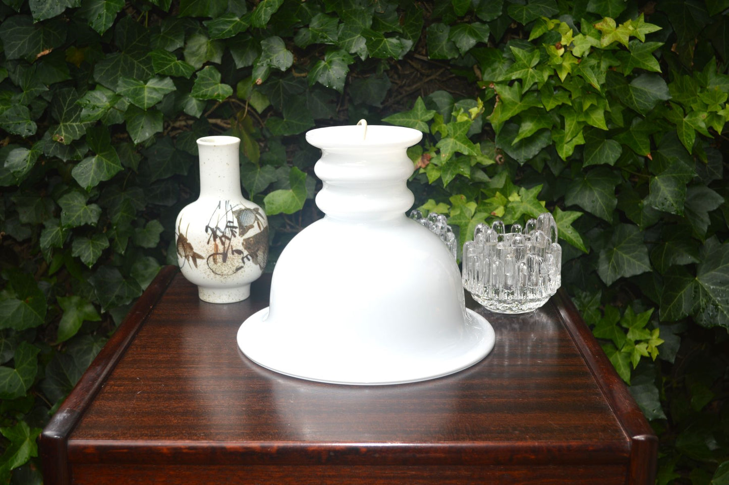 Mid-Century Modern Holmegaard Danmark Kropendel Hängelampe aus Opal-Glas Sidse Werner Design 1981 - MCM Danish Modern Designklassiker