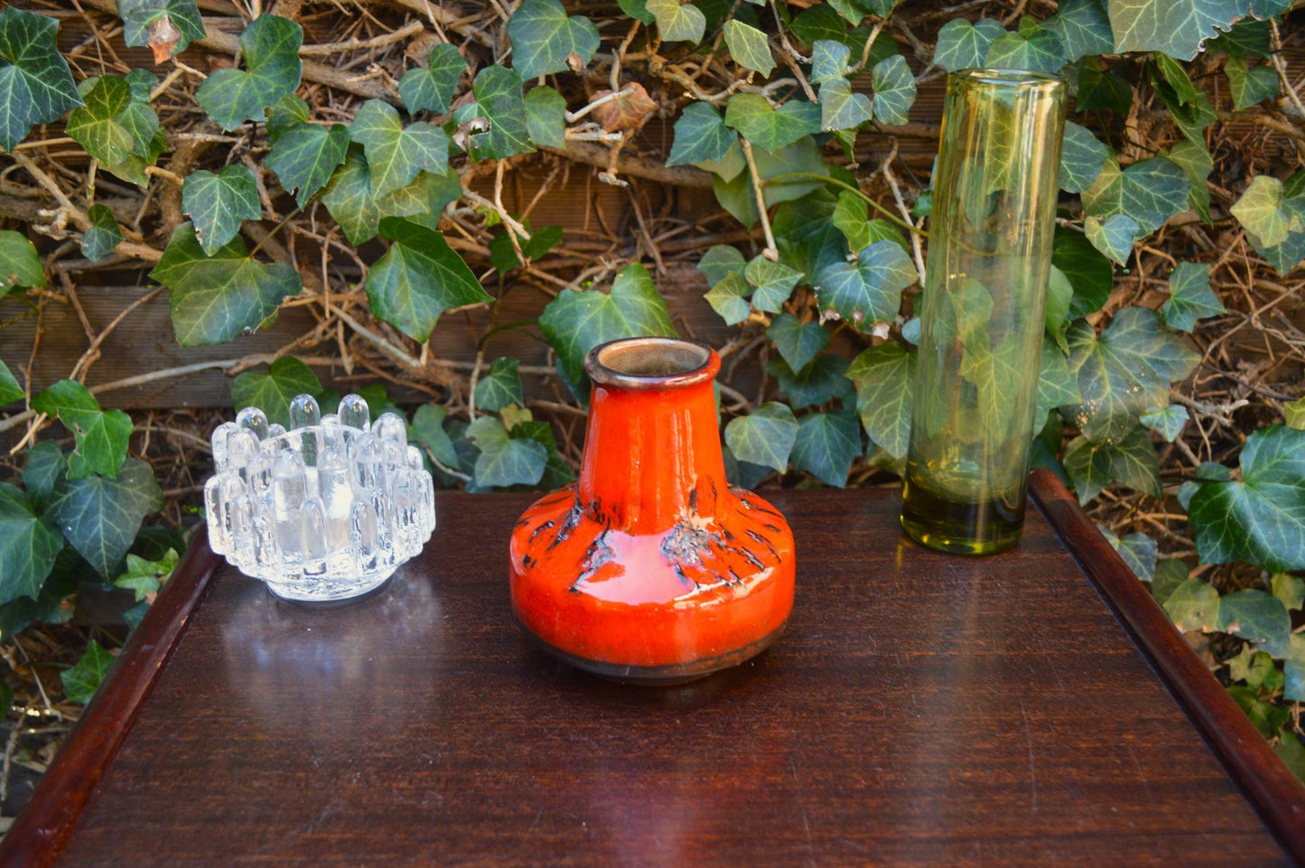 WGP Kreutz Keramik Vase Helmut Kreutz Vintage Vase mit seltener roter Fat-Lava Glasur 1960s West German Mid-Century Design Pop-Art Vase