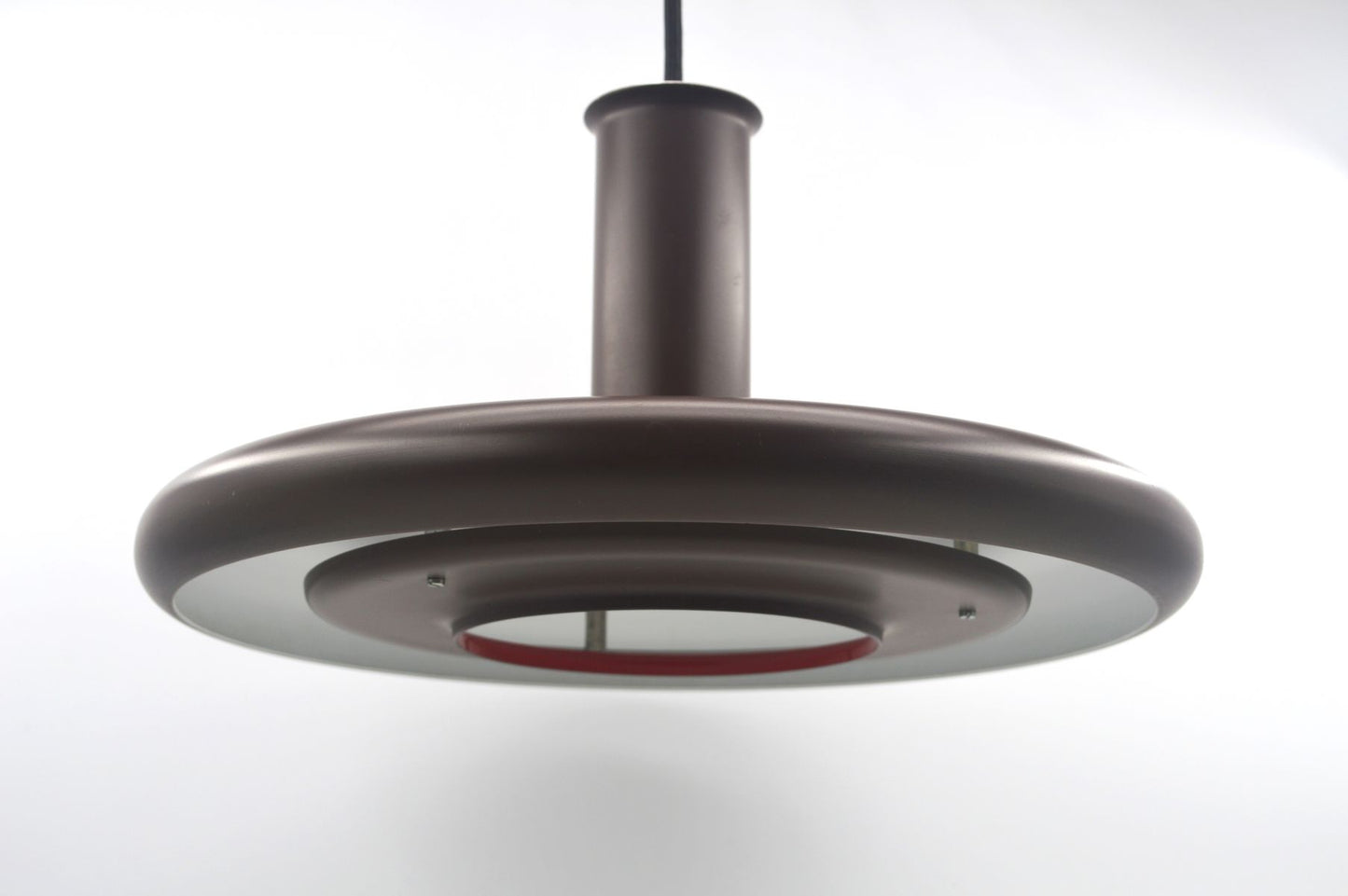 Seltene Fog & Mørup Optima Pendellampe 1970s Hans Due Design dänischer MCM-Designklassiker – seltene braune Vintage Hängelampe