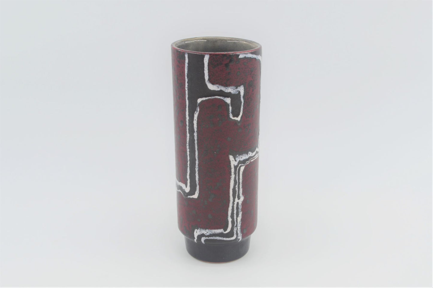 Mid-Century VEB Strehla Keramik Fat-Lava Design Vase 1960s DDR Vintage Studiokeramik ostdeutsche rote Fat-Lava Keramik