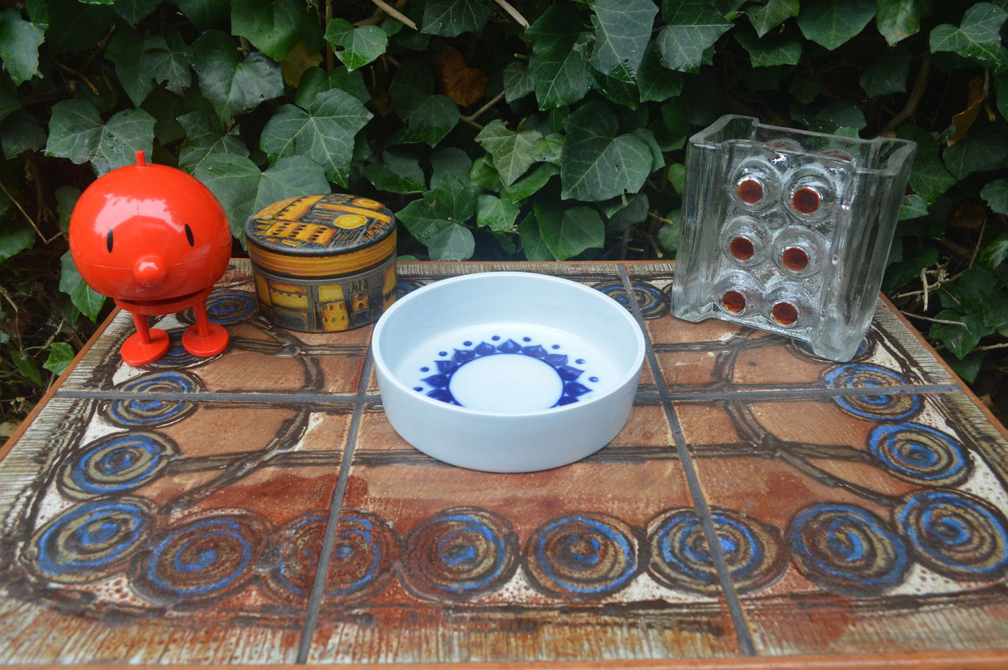 Dänische Vintage Fajance Schale Bing & Grøndahl 6022/1912 – 1970s MCM florale Design Porzellan Schale