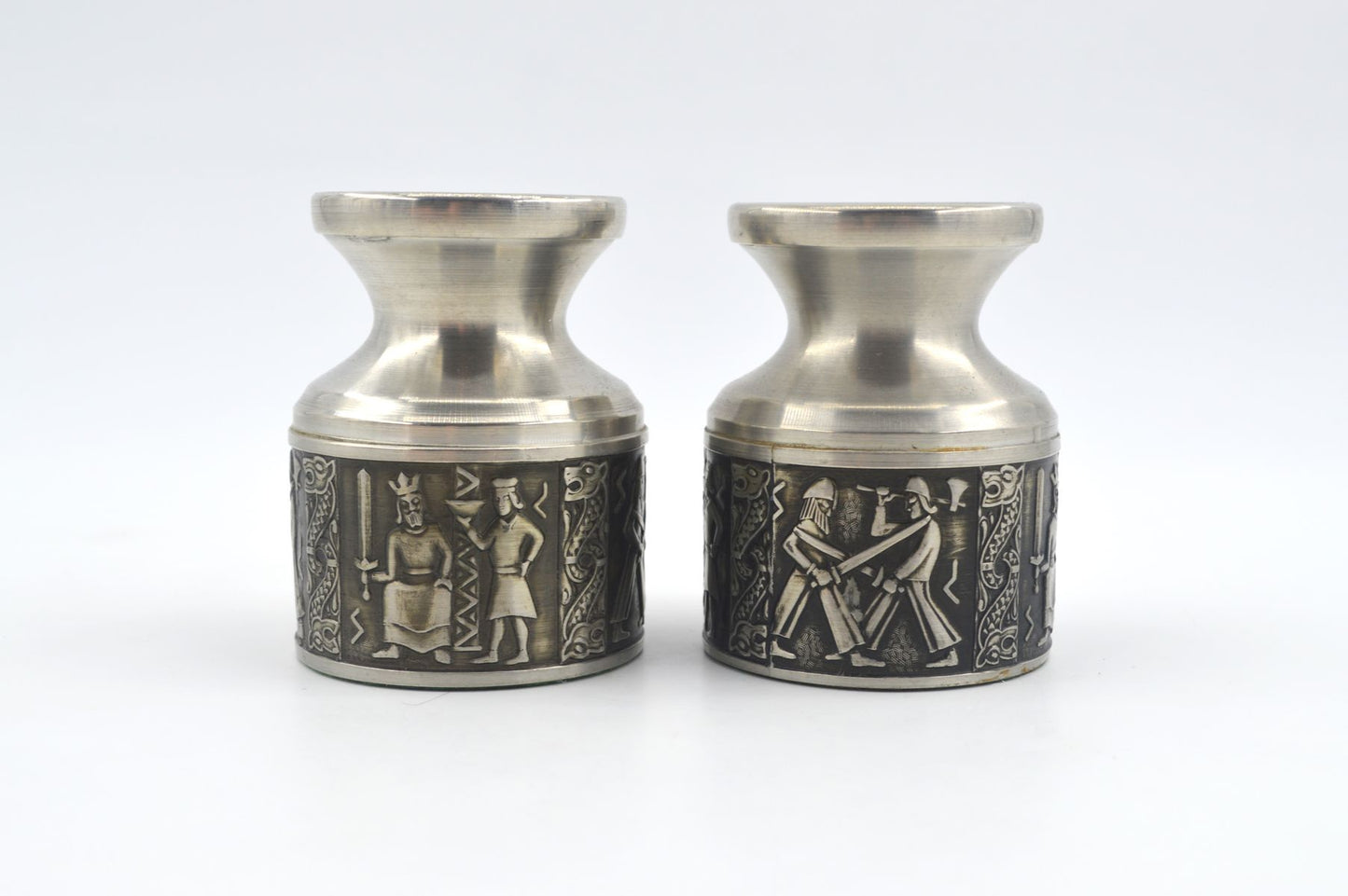 Mid-Century Viking Design Norsk Tinn Pewter Zinn Kerzenhalter 1960s