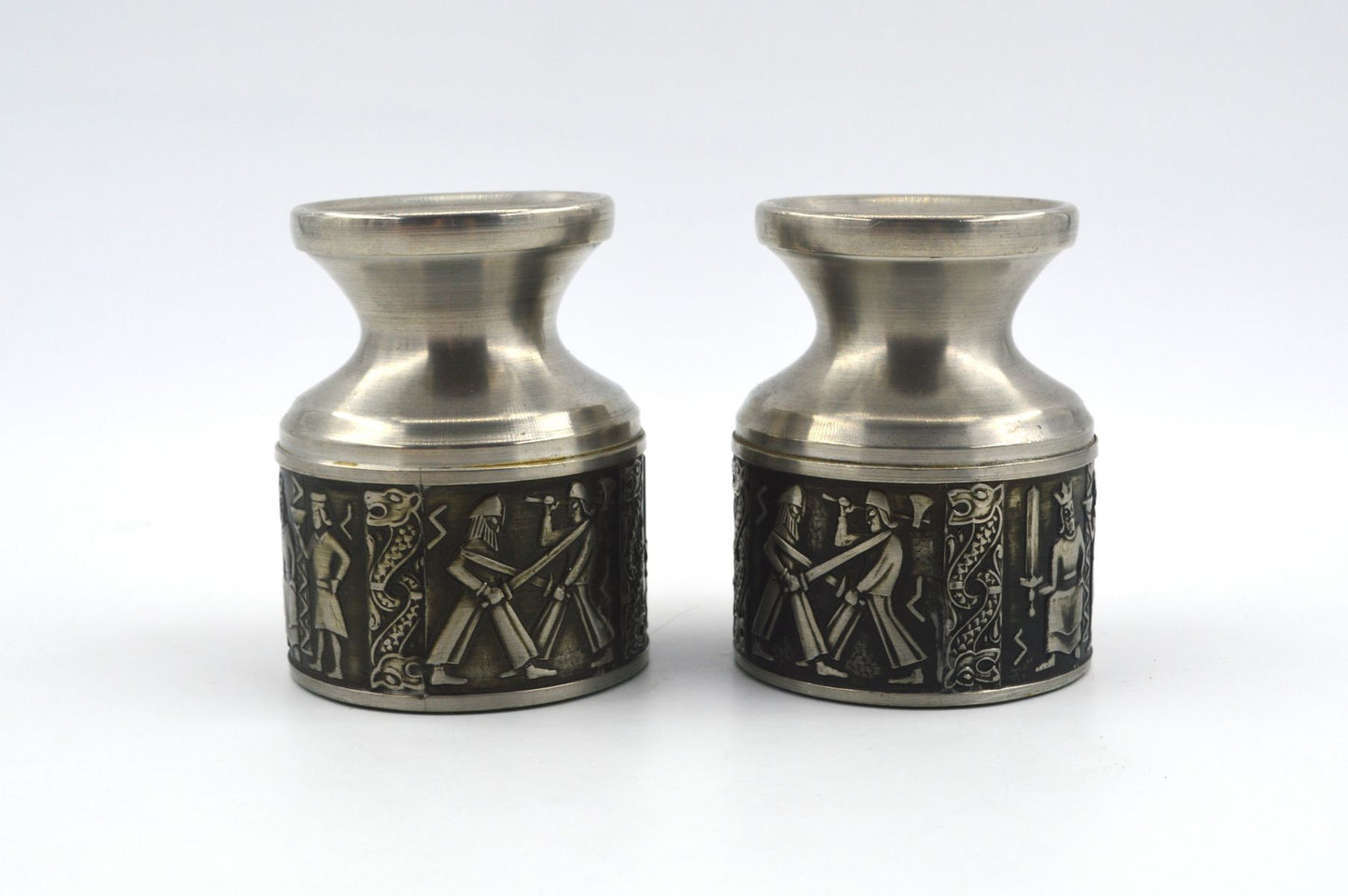 Mid-Century Viking Design Norsk Tinn Pewter Zinn Kerzenhalter 1960s