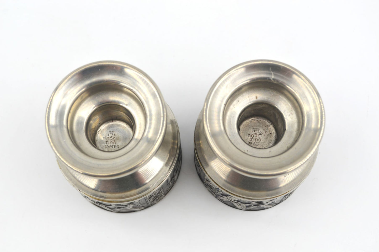 Mid-Century Viking Design Norsk Tinn Pewter Zinn Kerzenhalter 1960s