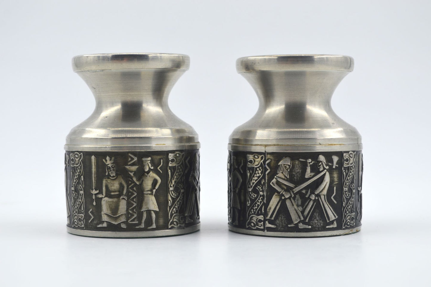 Mid-Century Viking Design Norsk Tinn Pewter Zinn Kerzenhalter 1960s