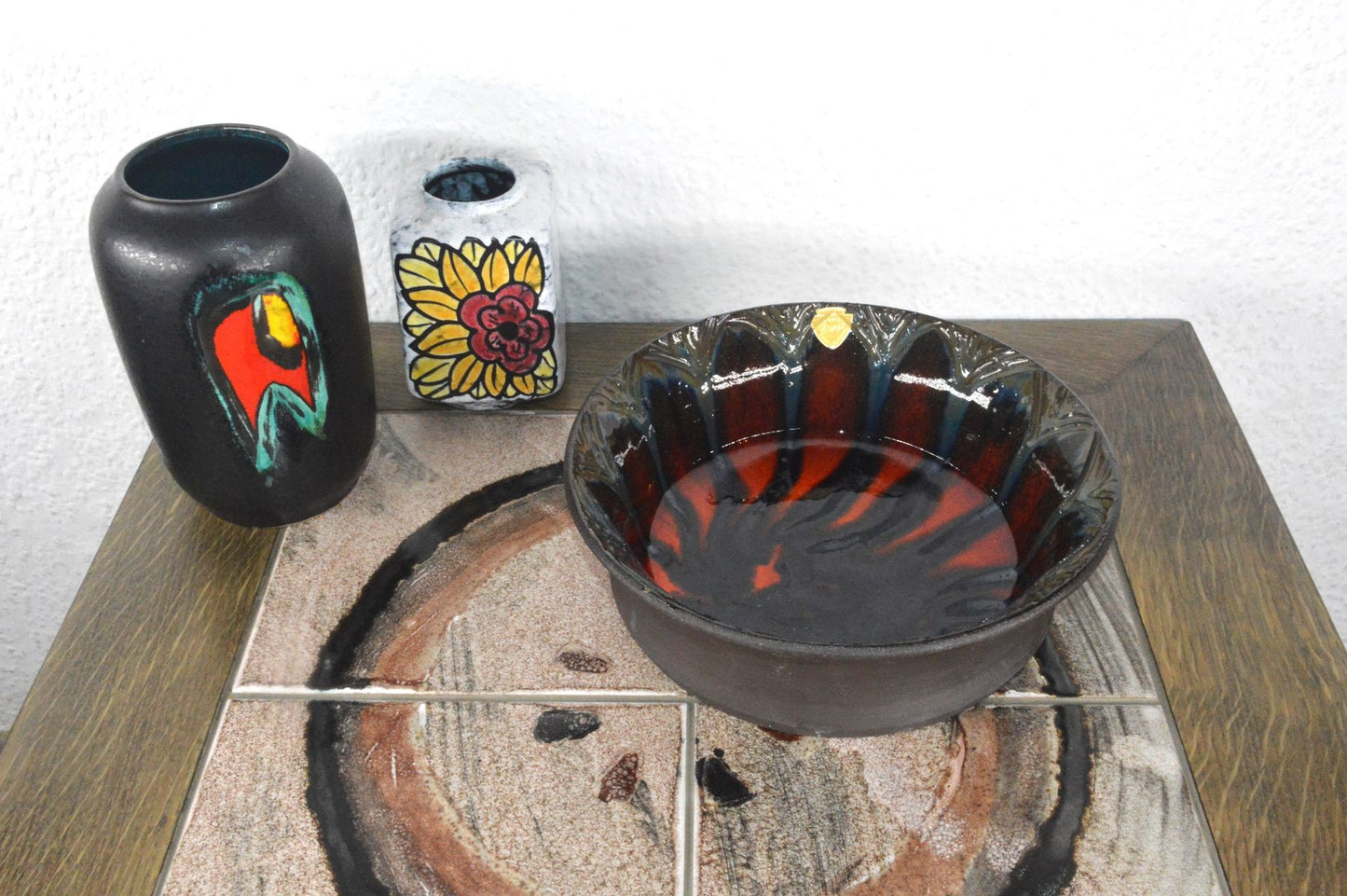 Ernst Faxe Keramik Danmark Fat-Lava Keramik Schale Studiokeramik 31-0 1970s zeitgenössische moderne dänische Fat-Lava Kunstkeramik