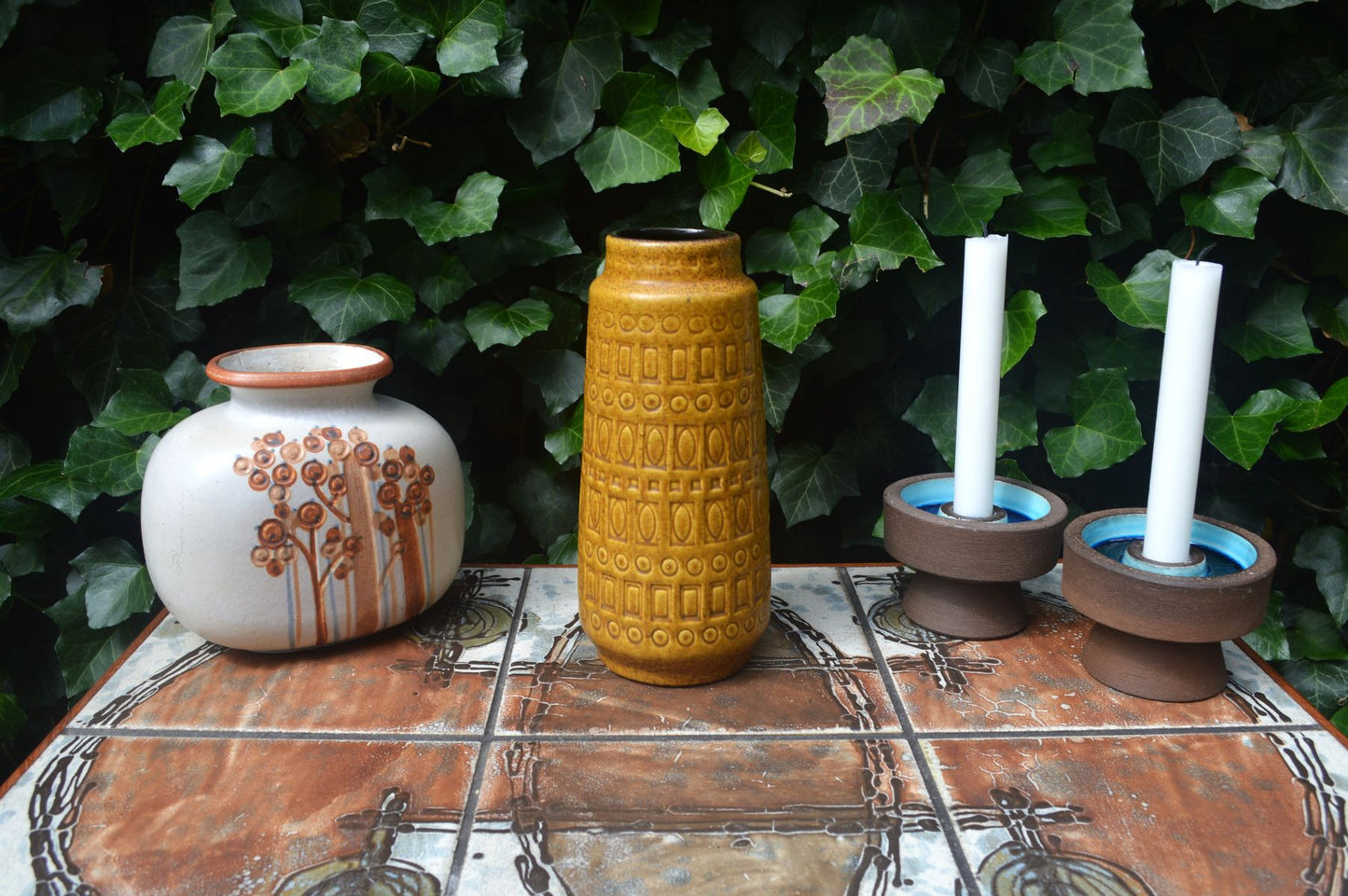 WGP Scheurich Fat-Lava Keramik Vase 260-22 „Inka“ 1960s westdeutsches Mid-Century Modern Design