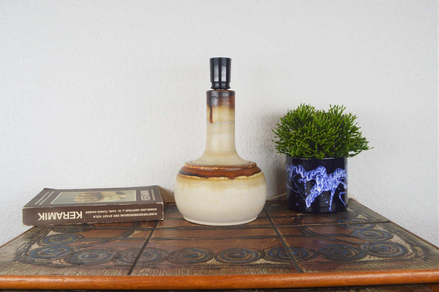 Axella Stentøj Denmark Stoneware Fat-Lava Tischlampe 1970s Aksel Larsen Danish Modern Design - dänische moderne Kunst Keramik