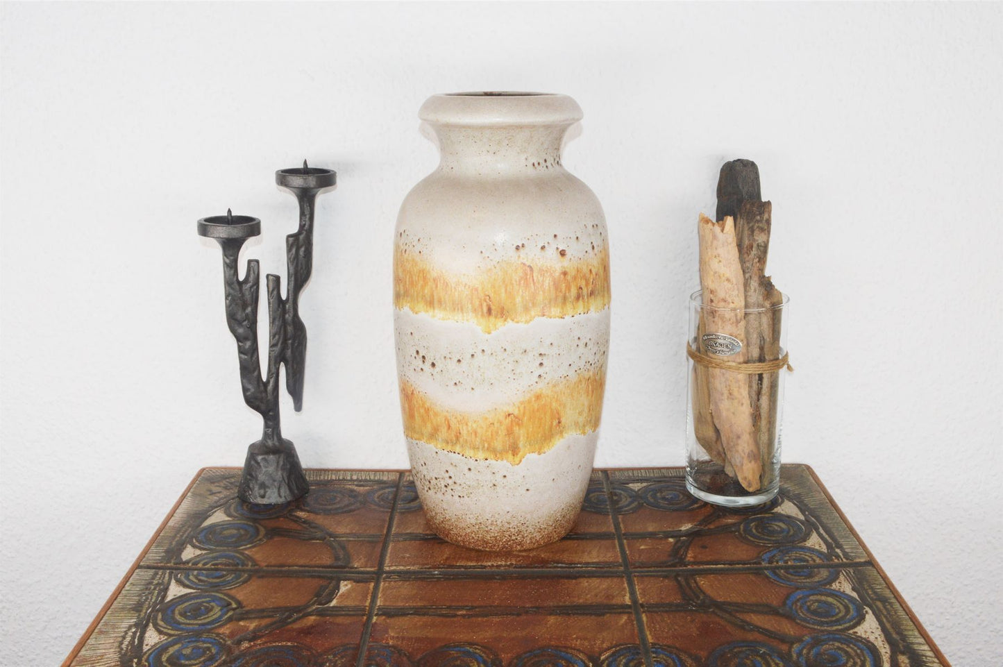 Große WGP Scheurich Keramik Bodenvase 291-38 1970s Mid-Century Fat-Lava / Popart