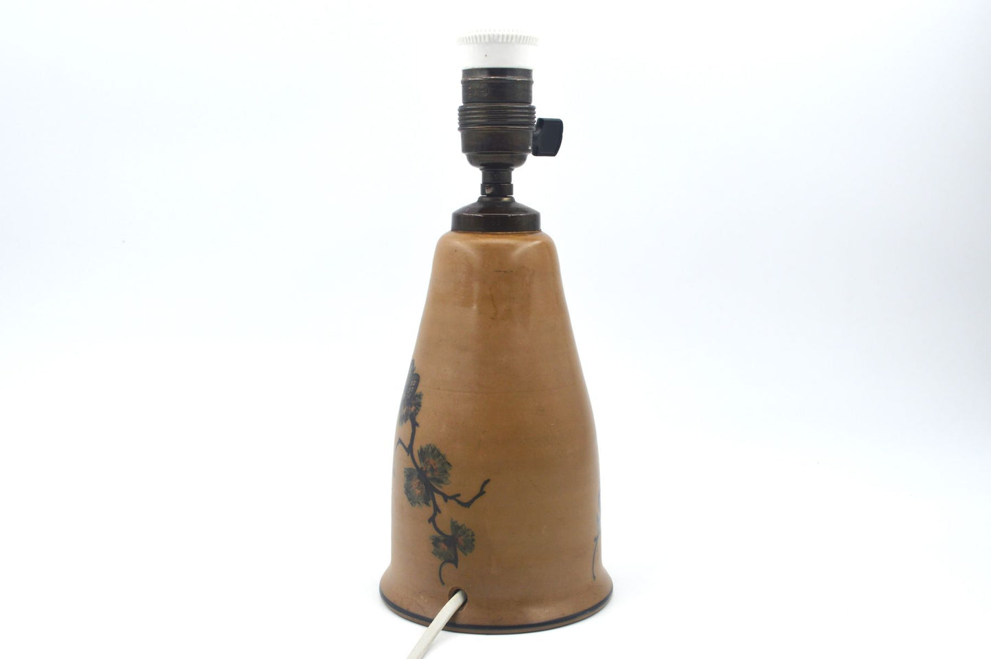 Große Lauritz Hjorth Bornholm Keramik Tischlampe 1930s Jugendstil Keramik mit Eulenmotiv – zeitgenössische skandinavische Skønvirke Design Kunstkeramik Lampe