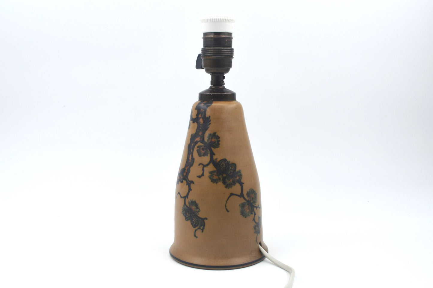 Große Lauritz Hjorth Bornholm Keramik Tischlampe 1930s Jugendstil Keramik mit Eulenmotiv – zeitgenössische skandinavische Skønvirke Design Kunstkeramik Lampe