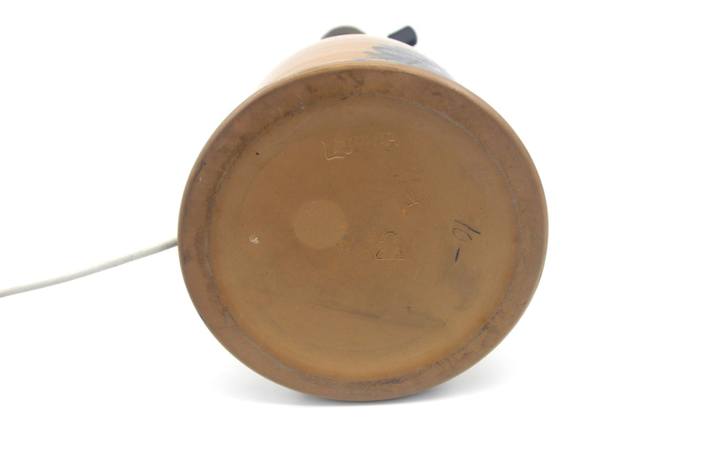 Große Lauritz Hjorth Bornholm Keramik Tischlampe 1930s Jugendstil Keramik mit Eulenmotiv – zeitgenössische skandinavische Skønvirke Design Kunstkeramik Lampe