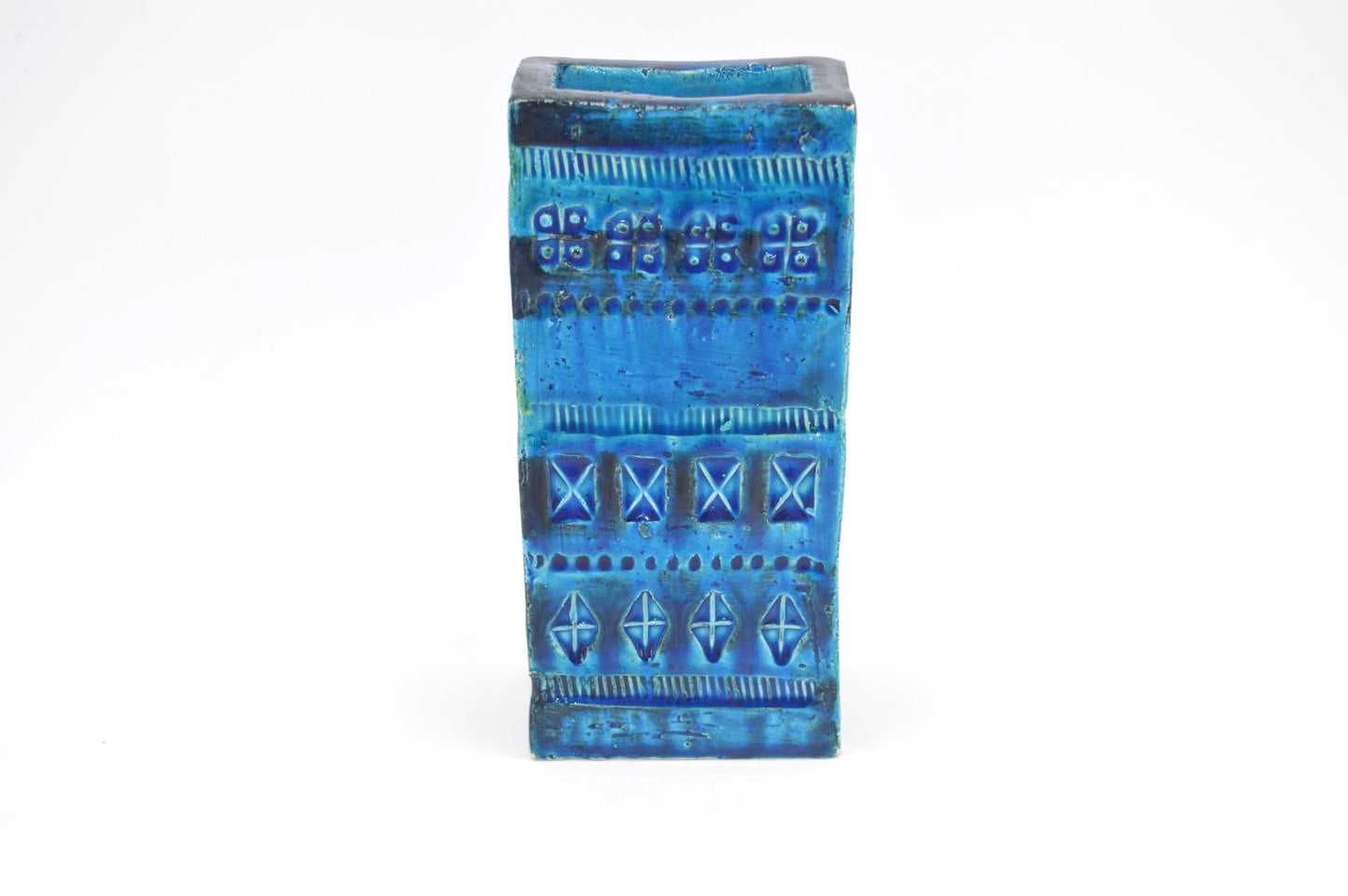 Mid-Century Bitossi Aldo Londi Design Vase 727/18 Rimini Blu 1960s Fat-Lava Design