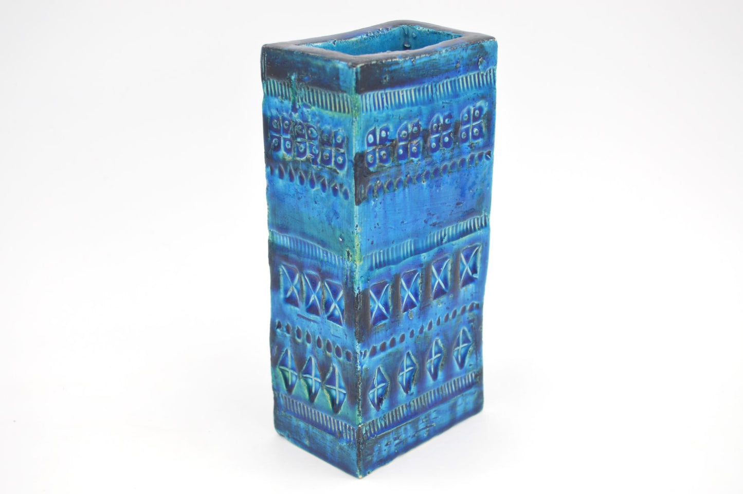 Mid-Century Bitossi Aldo Londi Design Vase 727/18 Rimini Blu 1960s Fat-Lava Design