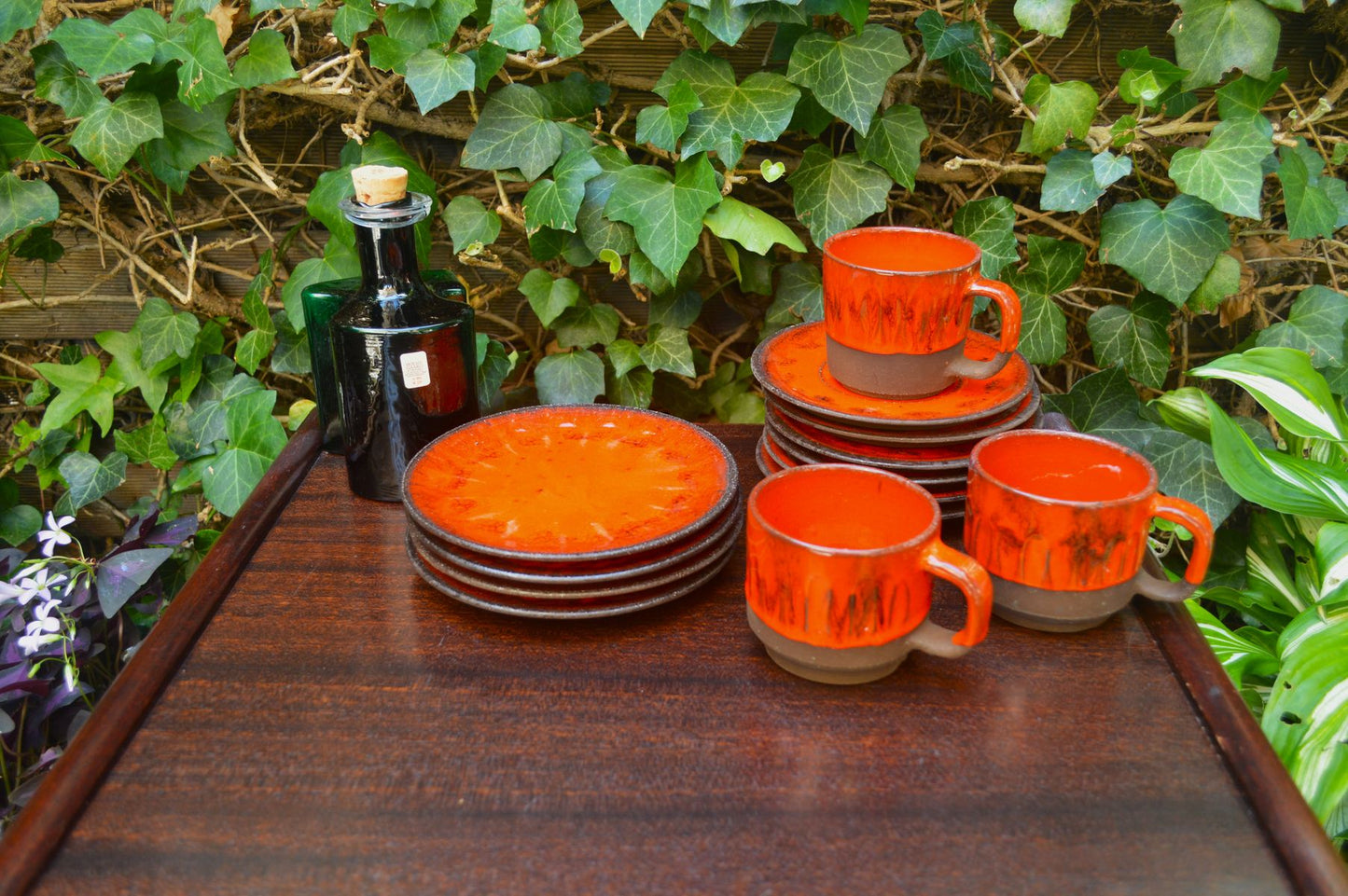 Mid-Century Karlslunde Dänemark Studiokeramik Geschirrset 1970s Fat-Lava Danish Design