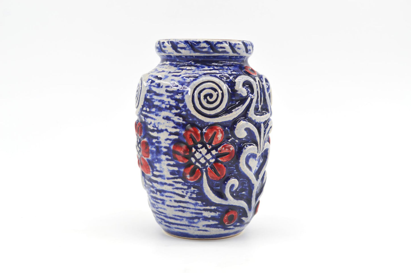 Westdeutsche Bay Keramik WGP Vase 68-14 Bodo Mans Design Fat-Lava Glasur 1960s Vintage