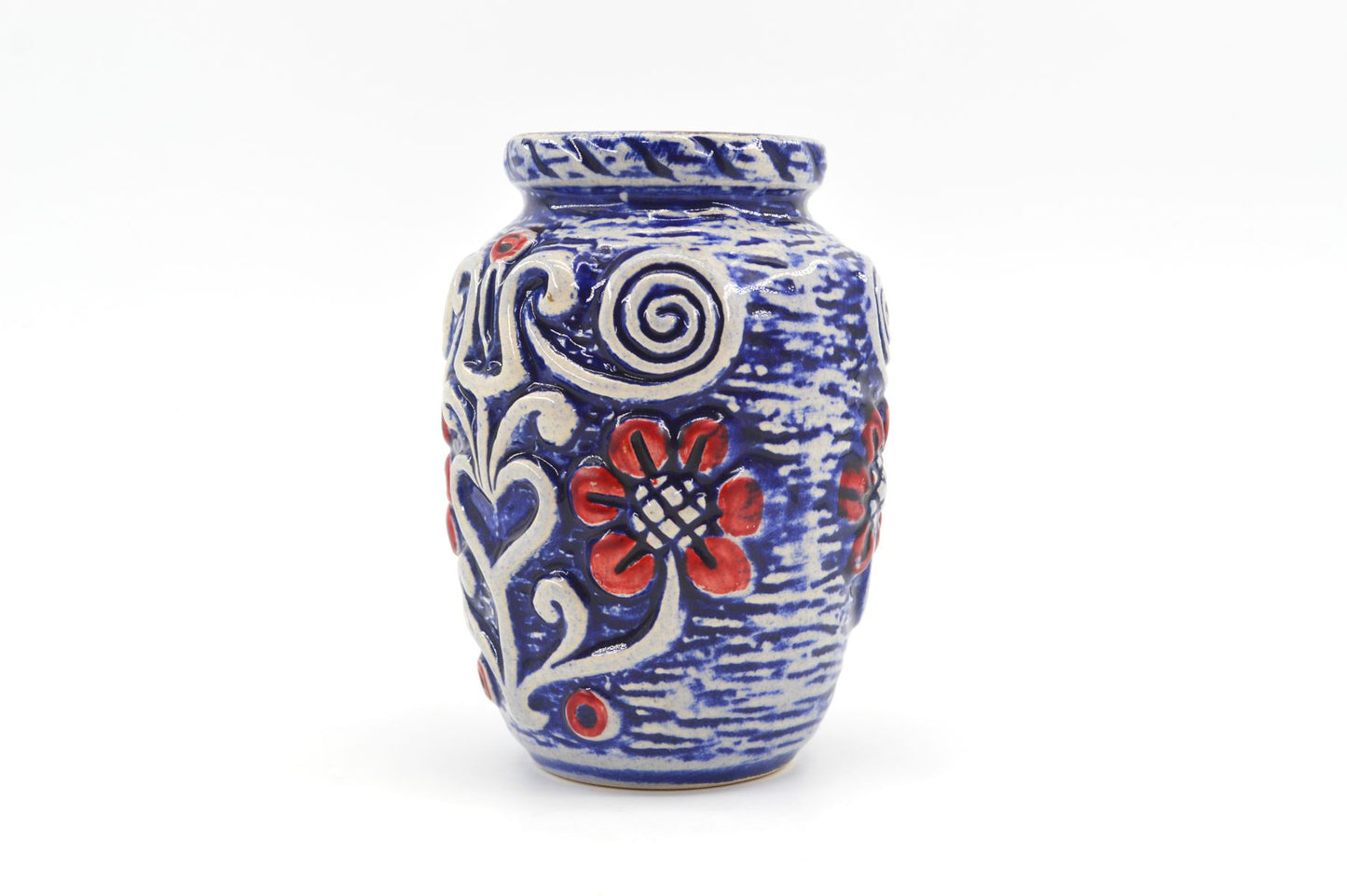 Westdeutsche Bay Keramik WGP Vase 68-14 Bodo Mans Design Fat-Lava Glasur 1960s Vintage
