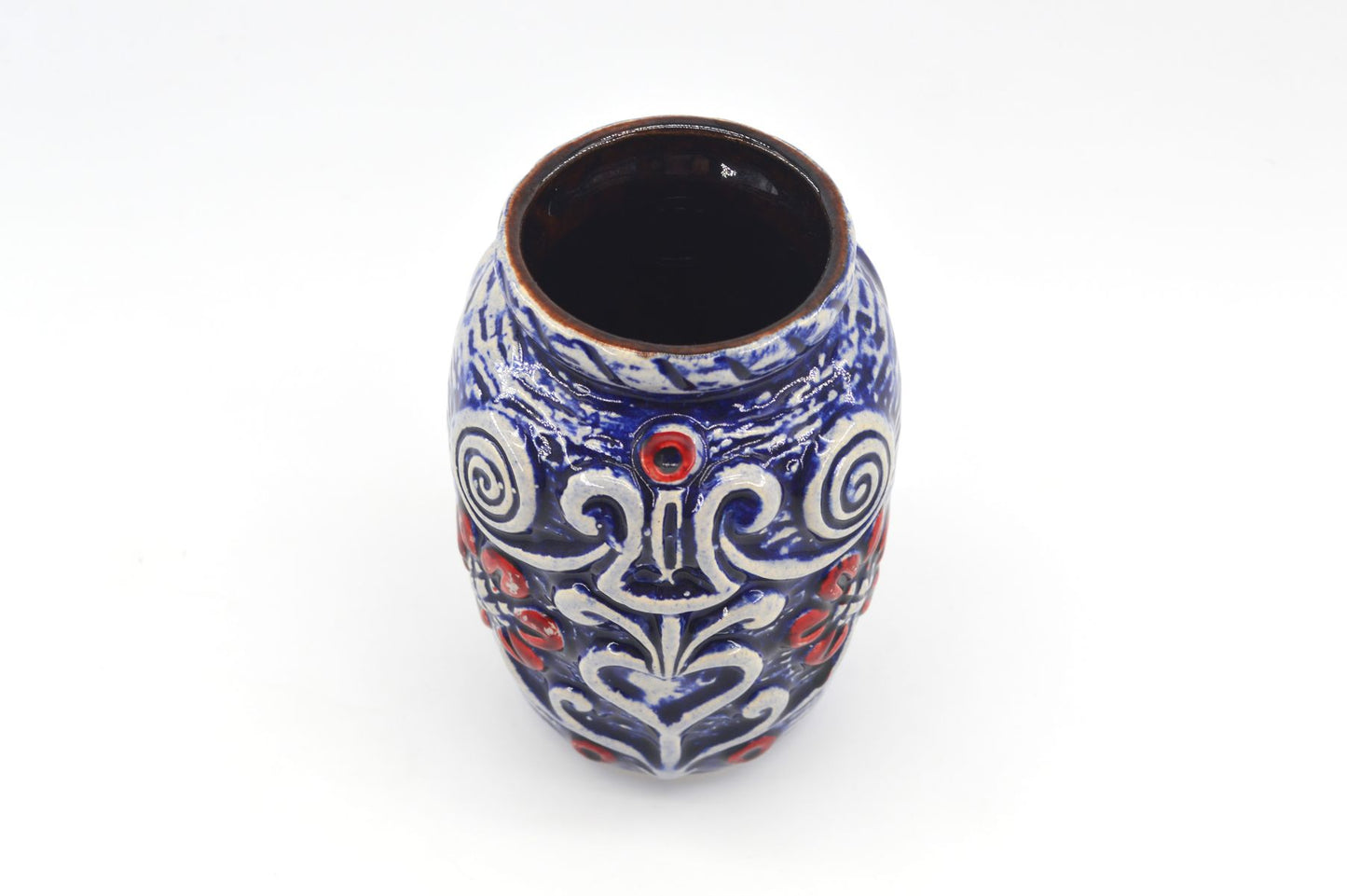 Westdeutsche Bay Keramik WGP Vase 68-14 Bodo Mans Design Fat-Lava Glasur 1960s Vintage
