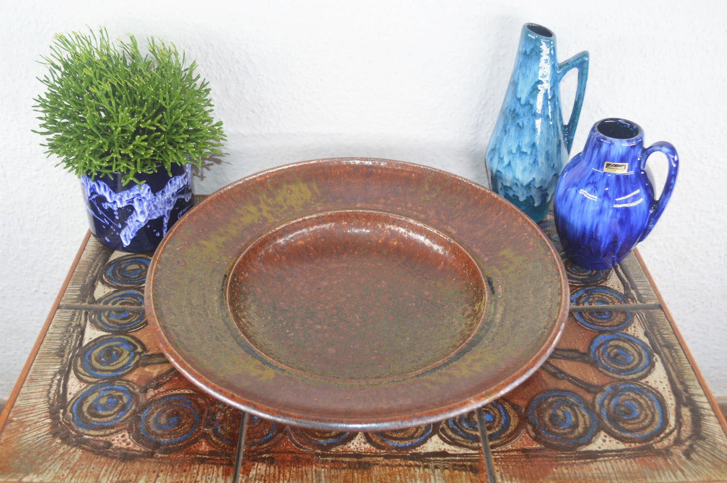 Große Frank Milo Tromborg Denmark Schale 1970s Fat-Lava Studiokeramik Danish Mid-Century Art - zeitgenössische skandinavische Kunstkeramik