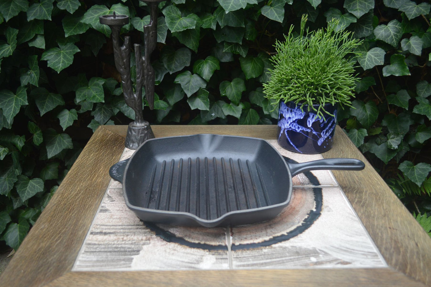 Original Vintage Le Creuset Gusseisen Grillpfanne quadratisch 26 x 26cm - 1990s Vintage Designklassiker