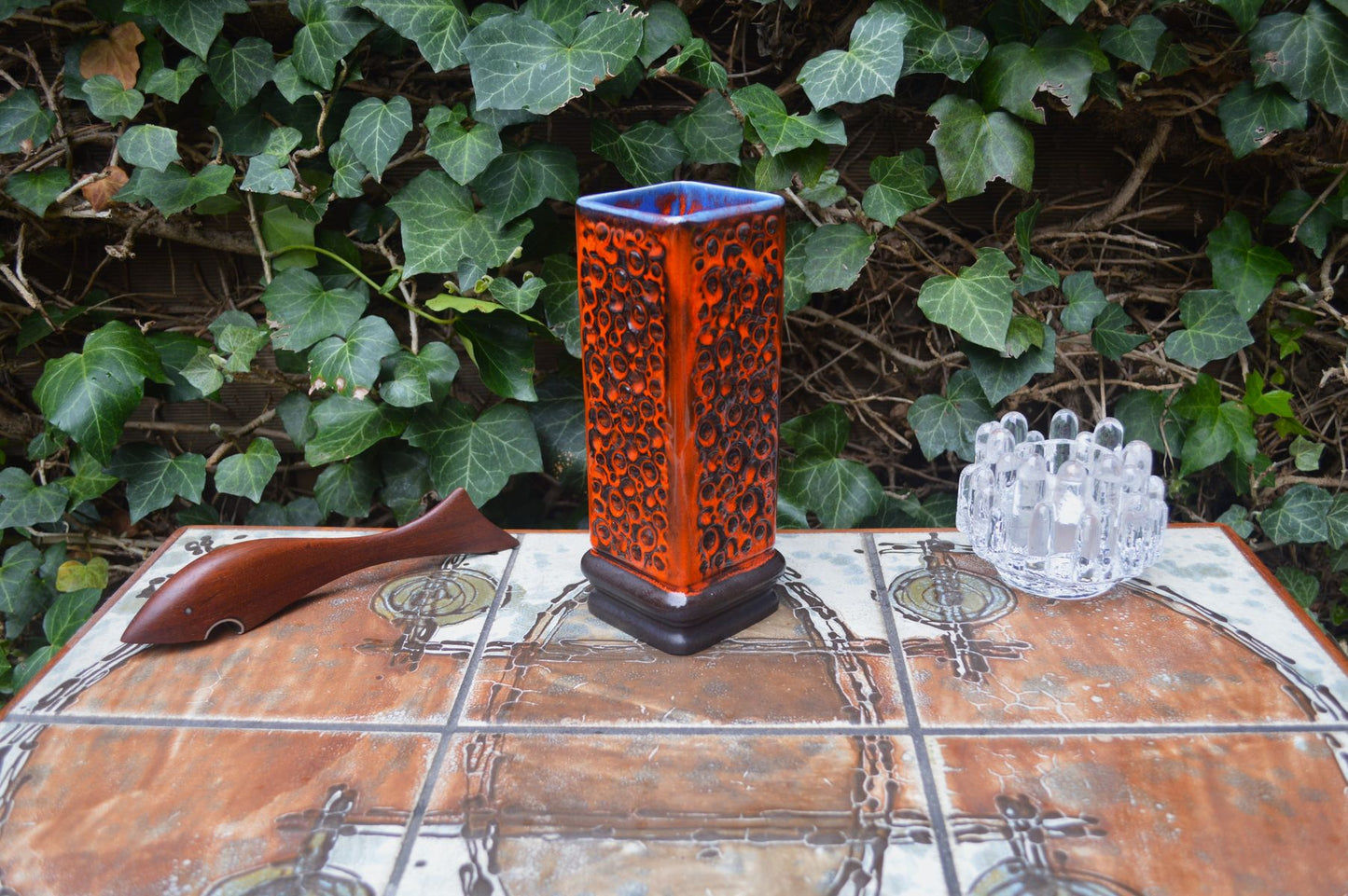Vintage Carstens Tönnieshof Keramik Vase A-33 WGP Fat-Lava Glasur Kunstkeramik Mid-Century Vase – 1960s Space Age Design
