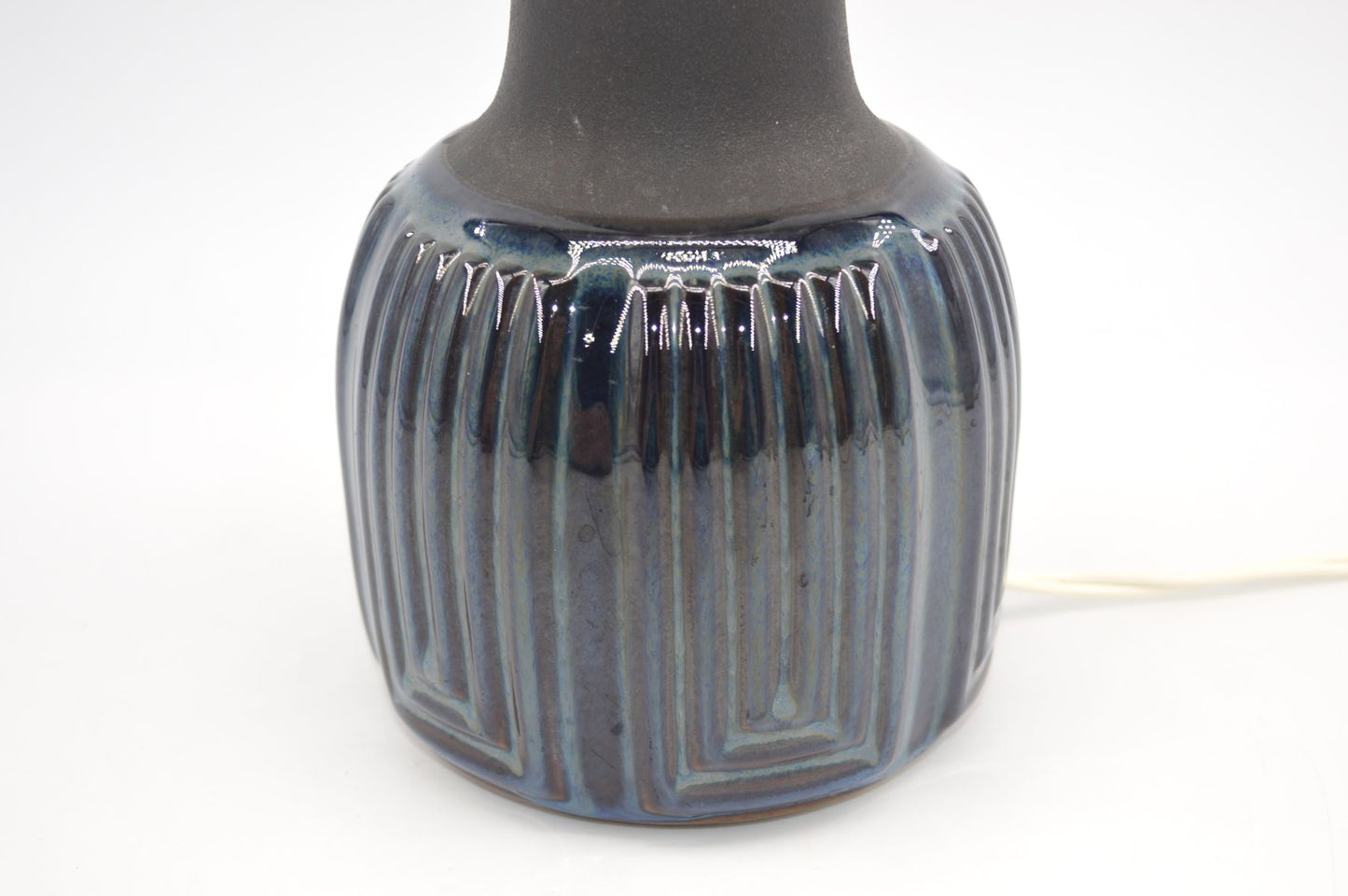 Große Einar Johansen Søholm Stentøj Dänemark Vintage blaue Keramik Tischlampe 1039 1960's Danish MCM Design original 1960s Bornholmer Kunstkeramik