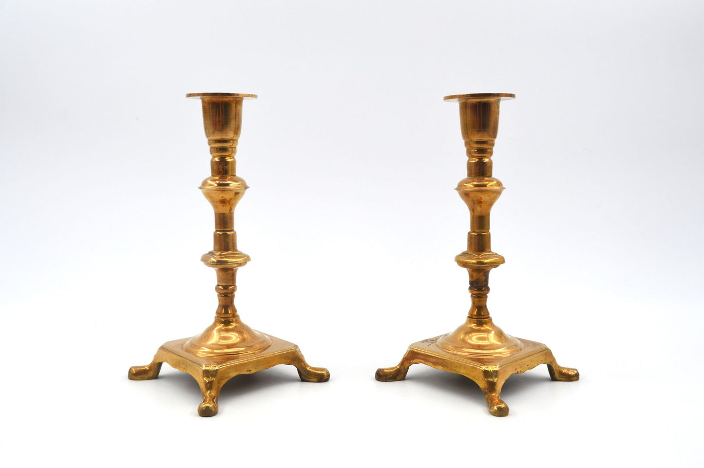 Antike dänische Jugendstil Design Messing Kerzenhalter 1920’s dänisches Skønvirke Design Handarbeit - skandinavisches Art Nouveau Design