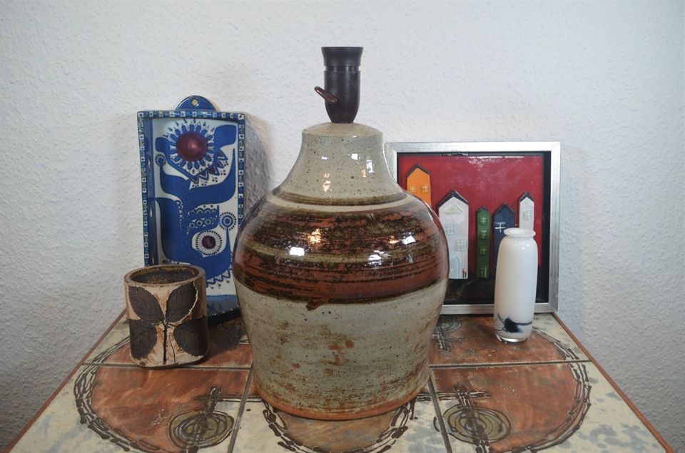 Unikat Große Helle Allpass StudiokeramikTischlampe 1960s Kunstkeramik Danish Modern Design