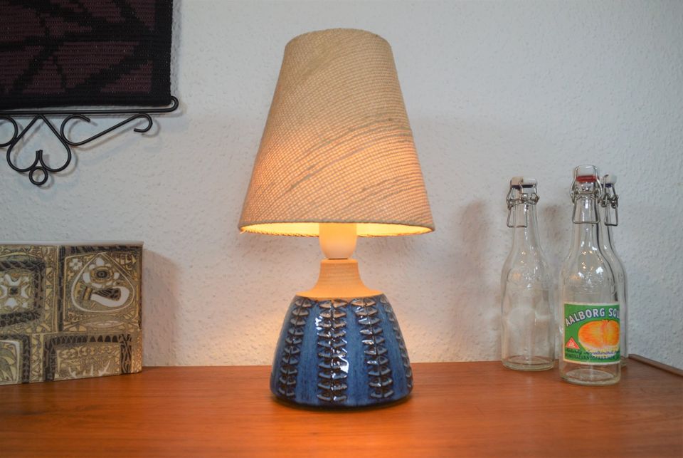 Søholm Stentøj Tischlampe 3044 1960s Design Maria Philippi Mid-Century Modern Studiokeramik Dänemark