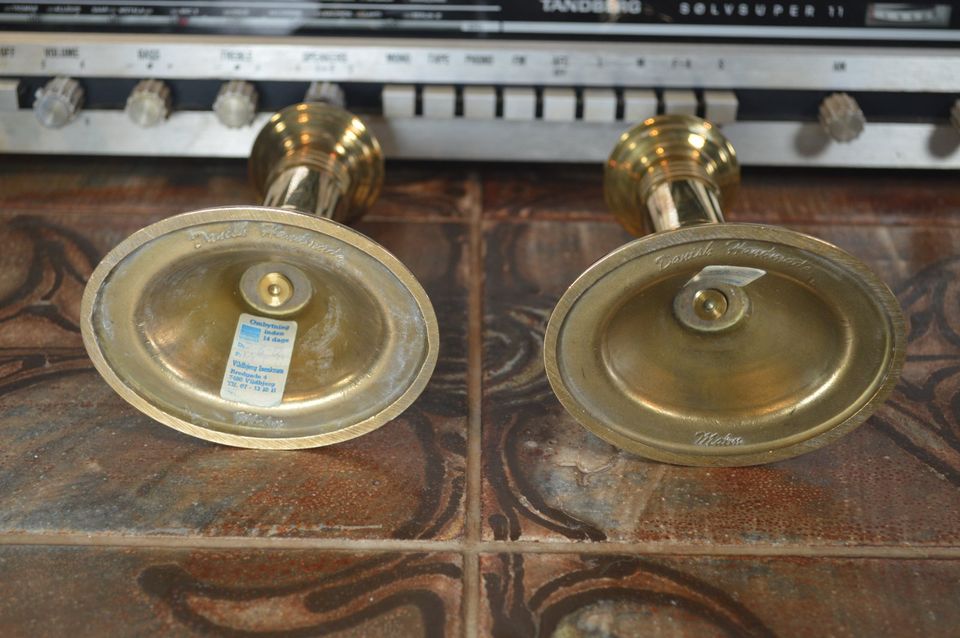Mid-Century Aedel Malm Denmark Messing Kerzenhalter 1980s Danish Design