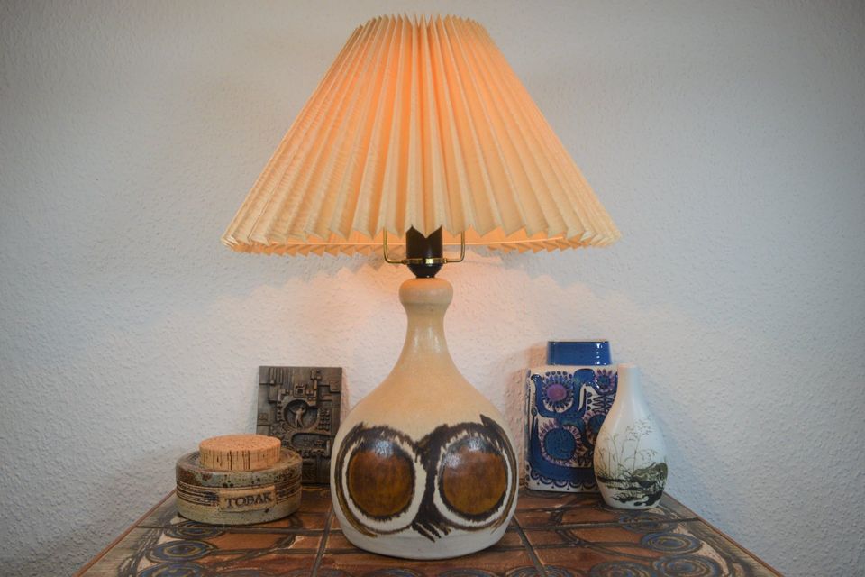 Unikat Bente Jessen Denmark Studiokeramik Tischlampe 1970s Danish Modern Design Dänische Moderne Kunst