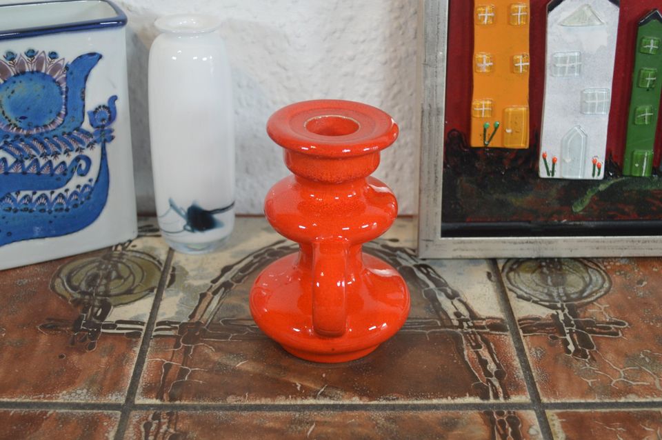 Vintage Pop Art keramisk lysestage 70'er Space Age Design Fat Lava