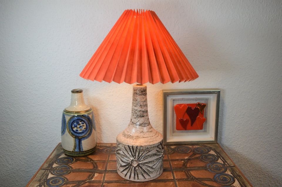 Mid-Century Gitte Dochedahl Denmark Studiokeramik Lampe 1960s Brutalismus Danish Design