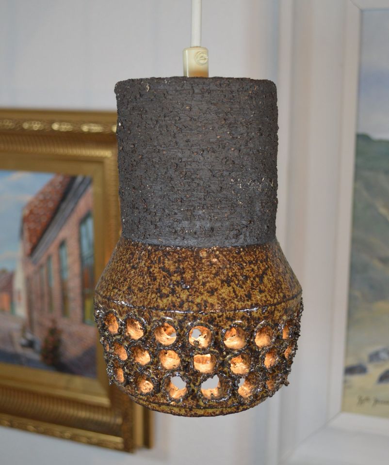 Brutalist Danish Design Pendant Lamp 1960s Brutalism Ceramic