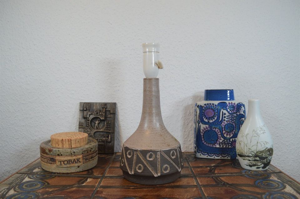 Brutalistische Løvemose Denmark Keramik Tischlampe Dänemark 1960s Brutalist Design