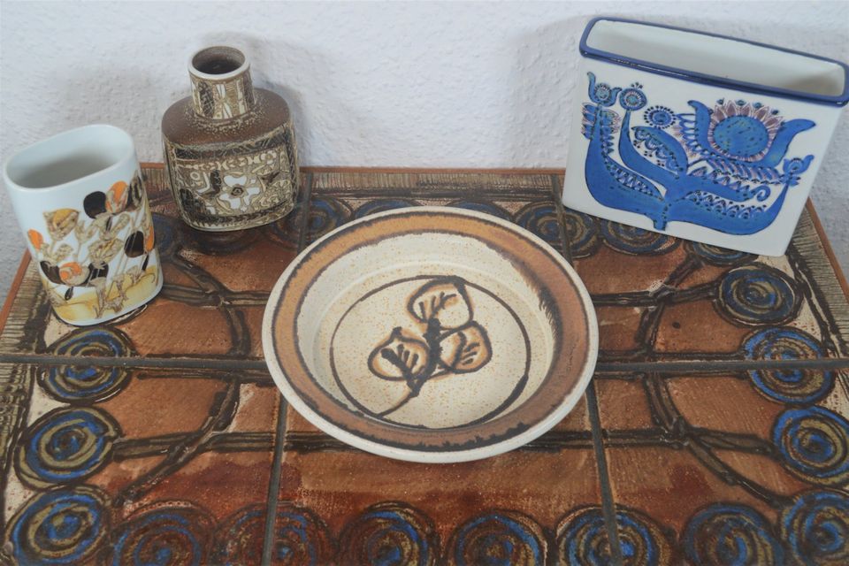 Mid-Century Bente Jessen Danmark Studiokeramik Schale 1970s abstrakte moderne dänische Kunstkeramik