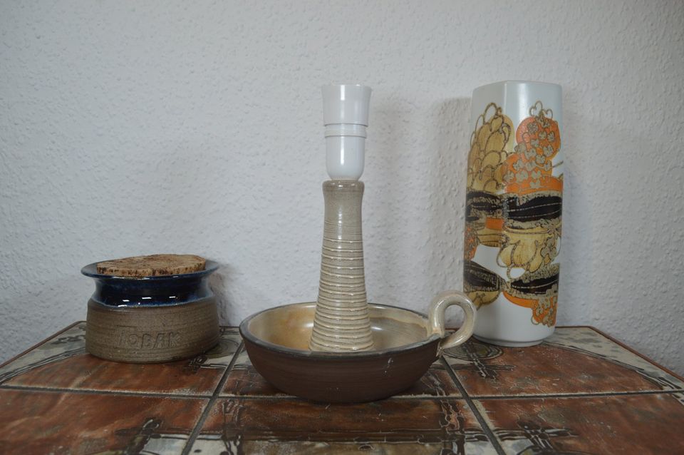 Vintage Ole Keramik Danmark Tischlampe 1970s modernistische dänische Studiokeramik Danish Modern Design