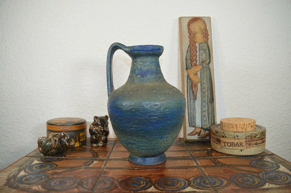 WGP Karlsruher Majolika Vase 7302 Friedgard Glatzle Design 1960er Jahre Fat Lava/ Popart Design