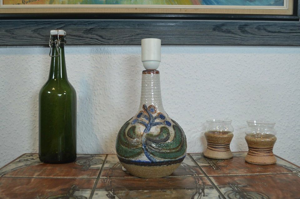 Noomi Backhausen Søholm Stentøj Denmark Tischlampe 3068 "Kaktus" 1960s Dänische Kunstkeramik Danish Modern Design