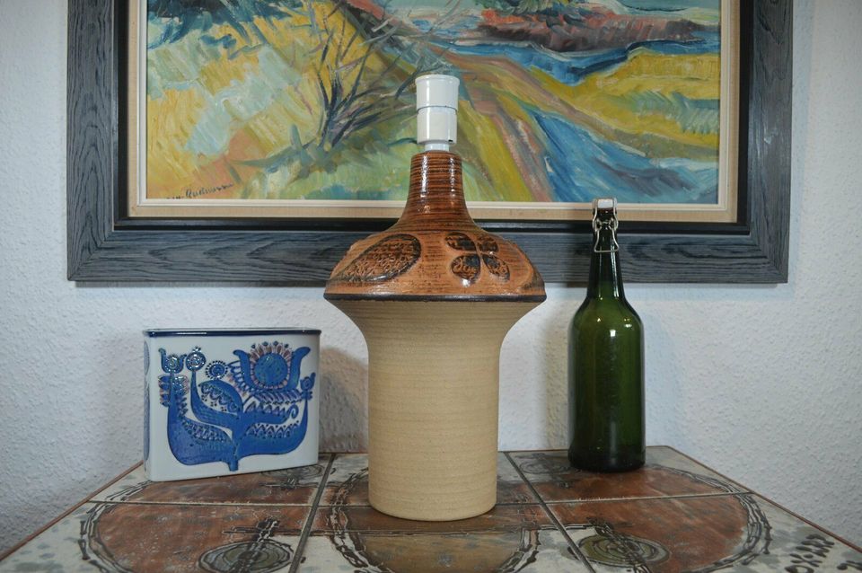 Große Mid-Century Tischlampe 3081-2 Haico Nitzsche für Søholm Stentøj Dänemark 1970s Danish Designklassiker - Bornholmer Vintage Tischlampe